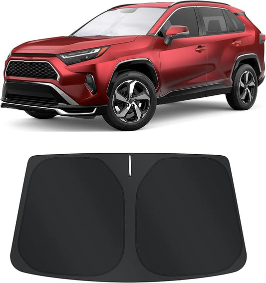 TINGLU Sun Shade for Toyota RAV4 RAV-4 2019-2025 2026 Accessories Windshield Sun Shade Window Shade UV Rays Protection Sun Visor Cover with Steering Wheel Sunshade Storage Bag