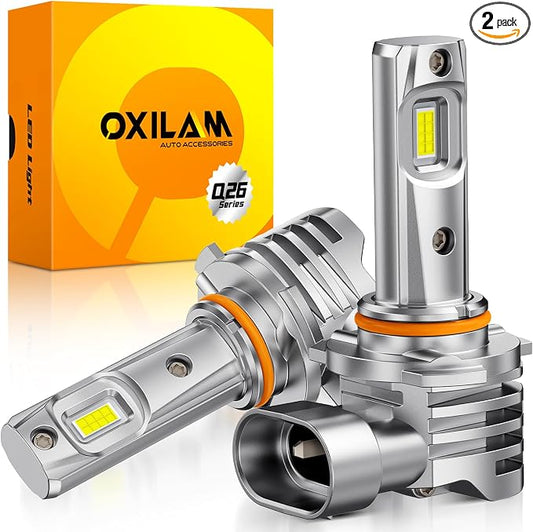 OXILAM H10 9145 LED Fog Light Bulbs or DRL, 6500K Ultra White 1500% Increased Brightness, Precision 1:1 Mini Design, Simple Plug Play Installation, 99% Vehicles Supported, Pack of 2