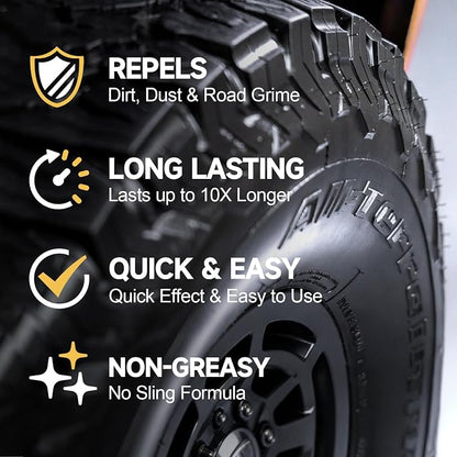 toretark Ceramic Tire Shine Spray — High-Gloss Wet Look Tire Coating with Ultra-Dense Nylon Brush Applicator, UV Protection, Long-Lasting Shine for Car Truck RV Motorcycle16 Fl Oz (2 Pack)