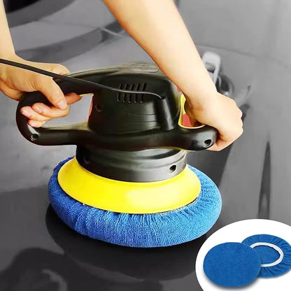 6 PCS Car Buffing Pads for 7-8 Inch Orbital Polisher, Microfiber Polishing Pad Buffer Polisher Bonnets, 7-8 Inch Polishing Pads Cover Waxing Pads for Car Detailing (Blue)