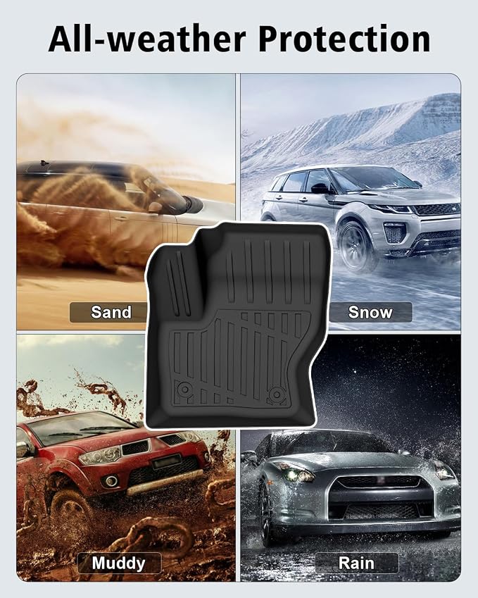 Floor Mats & Cargo Liner Custom Fit for Ford Escape & C-max 2013-2019, Door Sill Guards, All Weather TPE Rubber Anti-Slip 1st & 2nd Row & Trunk Mat Floor Liners for Escape 2019 Accessories