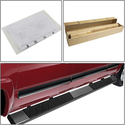 Auto Dynasty Running Boards Compatible with 2007-2019 Silverado Sierra 1500 2500HD 3500HD Crew Cab, Stainless Steel Side Step Rail Nerf Bars, 5" Step Bars, Black Powdercoated