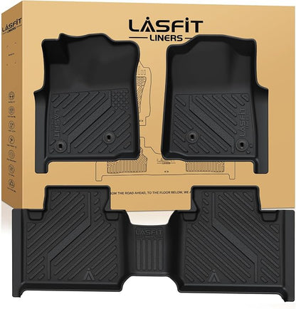LASFIT Floor Mats for Toyota Tacoma 2008-2011(Access Cab Auto Tran) (Not Fit Second Row Without Center Storage Box) All Weather Custom Fit Floor Liners for Tacoma TPE Mats Front&Rear 2 Row Car Mats