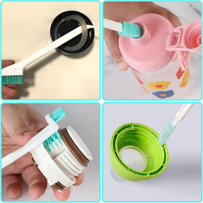 Small Household Cleaning Brushes by ELEMGULY,18 Pcs Crevice Brush for Hole, Gap, Corner, Space, Micro Crevice Scrub Cleaner Tool for Bottle, Keyboard, Window, Door Track