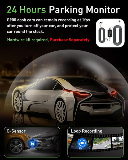 Dash Cam Front and Rear,4K+1080P WiFi Dual Dash Camera for Cars with App, 3" IPS Dashboard Camera Recorder,Night Vision,24H/7 Parking Mode, Loop Recording,170° Wide Angle,Free 64GB SD Card