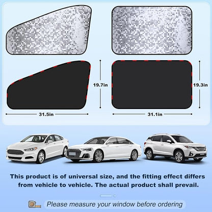 ZATOOTO Front Side Window Sun Shade - 2 Pack Car Window Covers 99% UV Light Block Car Curtains Magnetic Side Window Sun Shade Keeps Cooler for Breastfeeding, Taking a nap, Changing Clothes, Camping