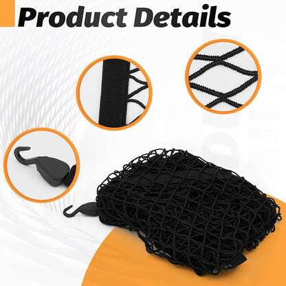 Cargo Net for Pickup Truck Bed - Cargo Nets for Trailer Boat 4'x4' to 8'x8' Truck Beds Netting - Automotive Cargo Net with 6 Hooks