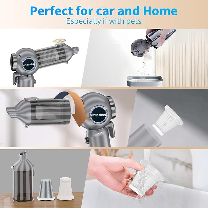 Brushless Handheld Car Vacuum （Equipped with a one-Touch Window Breaker and Seatbelt Cutter ）25000Pa Ultra-Strong Suction Ultra-Lightweight Mini Portable Vacuum Cleaner ， for Car，Office Desk，Pet Hair
