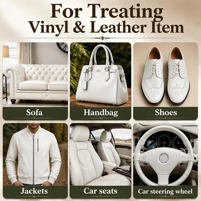 Leather Recoloring Balm, Leather & Vinyl Color Restorer Conditioner – Repairs Faded & Scratched Leather Color