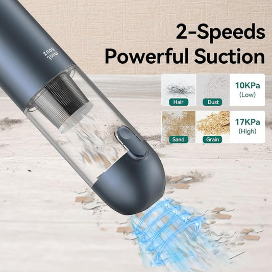 Minthouz Car Vacuum - 17000Pa/120W Handheld Vacuum Cordless with Blower & 2 Filters, Rechargeable Ultra Lightweight Hand Held Vacuum Mini Vacuum Cleaner for Car Home Pet Office Keyboard Cleaning