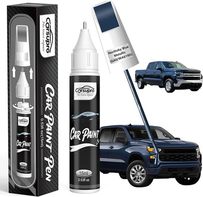 Northsky Blue Metallic(GA0/WA619D) for Chevrolet Touch Up Paint Pen, 2 in 1 Car Scratch Remover with Pen Tip and Brush, Precise Color Match for Car Paint Scratch Repair, Quickly and Easily Fix Chips and Nicks