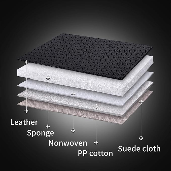 Coverado Car Seat Covers Full Set, Car Seat Protector Car Seat Cushion, Nappa Leather Seat Covers for Cars, Front and Back Seat Protectors Cushions Universal Fit for Most Cars Vehicles(Brown&Black)