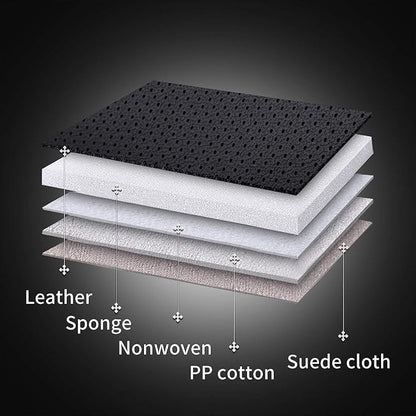 Coverado Car Seat Covers Full Set, Car Seat Protector Car Seat Cushion, Nappa Leather Seat Covers for Cars, Front and Back Seat Protectors Cushions Universal Fit for Most Cars Vehicles(Brown&Black)