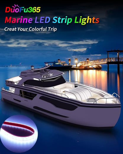 DUOFU365 12V Led Strip Light,Car Interior Light Strip IP68 Waterproof Cuttable for Automotive Motorcycle Marine Boat Golf Cart Cargo Home Decoration Led Strip White,12inch (Pack of 4)