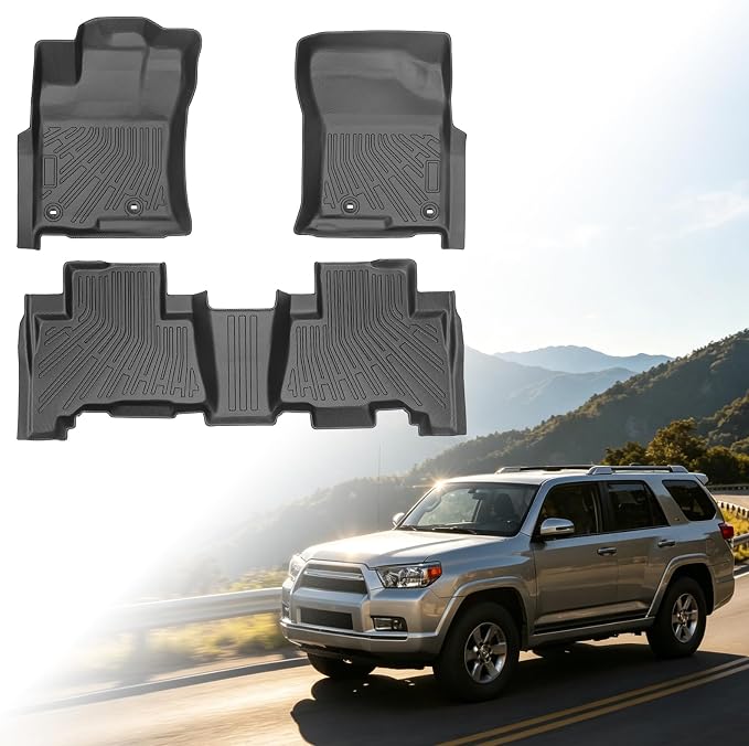 Floor Mats for Toyota 4Runner SR5 | Limited 2010 2011 2012(ONLY 5 Seats), Floor Mats for Lexus GX460 2010-2013, Front & Rear Row TPE Non-Slip Waterproof Summer Winter, 5th gen 4runner Floor Mat