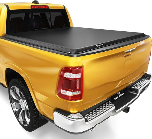 YITAMOTOR Soft Roll Up Truck Bed Tonneau Cover Fits for Dodge Ram 1500 New Body Style 2019 2020 2021 2022 2023 2024 2025 2026 6.4 ft Bed Without Rambox