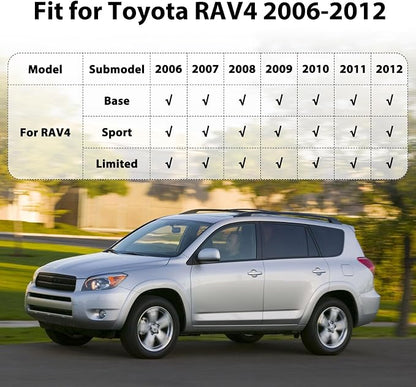 Floor Mats for Toyota RAV4 2006 2007 2008 2009 2010 2011 2012 Custom Fit 1st & 2nd Row Mats & Cargo Liner for RAV4 All Weather Protection TPE Car Mats Accessories Waterproof Anti-Slip
