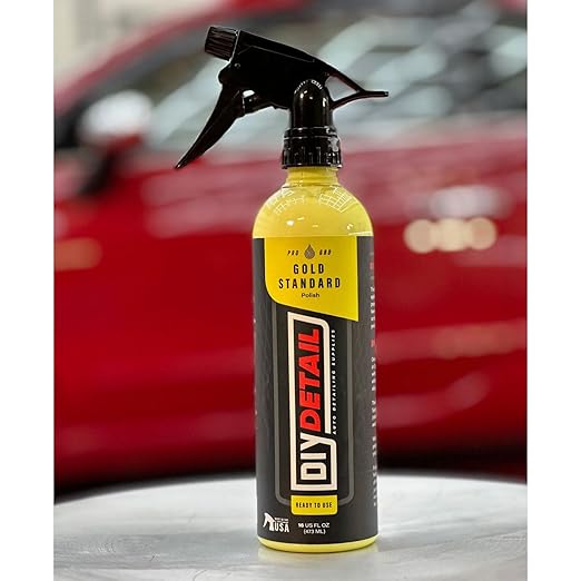 DIY Detail Gold Standard Polish – Professional Car Polish Spray for Swirl Removal, Towel Mark Elimination & Mirror-Like Shine | Safe on All Glossy Paints, Clear Coats | Auto Detailing Polish | 16oz