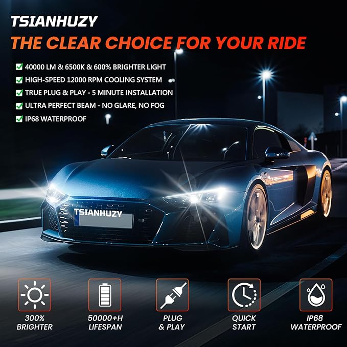 Compatible For Honda Civic 2006-2015 Driving Light Bulb,600% Brightness High Low Beam Fog Light Bulbs Combo,Plug and Play,6500K White Bulbs,IP68 6pcs