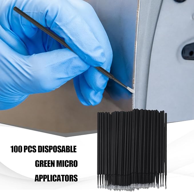 Saihisday Touch Up Paint Brushes for Automotive Paint Chip Repair Disposable Micro Applicators 100PCS (Black)