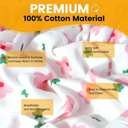 Orzbow Infant Car Seat Cover Liner, 100% Cotton Newborn Carseat Protective Cover, Breathable Prevent Wear & Dirt Suitable Travel Systems (0-12m), Easy to Clean, Machine Washable, Pink