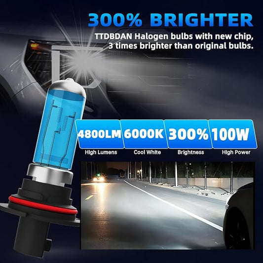 Halogen Headlights Fit For Nissan Frontier 2003-2004 Headlight Bulbs,9007/HB5 High/Low Beam + 880/881/H27 Fog Light Bright Light Combo,Plug And Play,Pack of 4 (Nissan Frontier 2003-2004)