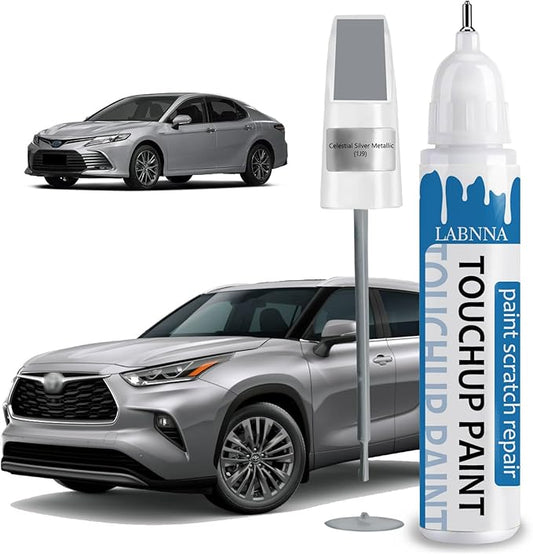 Celestial Silver Metallic (1J9) Touch Up Paint for Toyota-Exact Match 2 in 1 touchup Paint Pen for Chips and Nicks Repair Car Paint Scratch Repair Kit