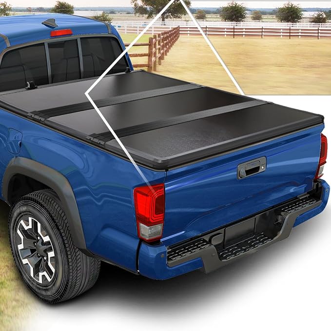 FRP Hard Tri-Fold Truck Bed Tonneau Cover Compatible with 99-07 Silverado Sierra 6.5Ft Short Bed