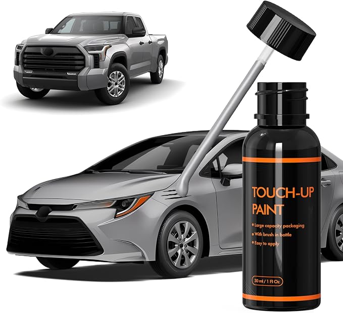 1F7 Classic Silver Metallic Touch Up Paint for Car, DIY Car Paint Scratch Repair Kit, Automotive Paints, Quick & Easy Fix Scratch Repair Compatible with Toyota Corolla/4Runner/Prius/Yaris