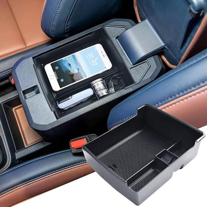 EDBETOS Center Console Organizer Tray Compatible with Ford Maverick 2022 2023 2024 2025 2026 Accessories P758 Pickup Interior Secondary Armrest Storage Box Divider, Black
