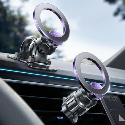 LISEN for MagSafe Car Mount,Car Accessories for Women Men [2025 Ultra] Magnetic Phone Holder for Car 360 Dashboard Vent Phone Mount for Car Organization iPhone 16 15 14 13 12 Pro Plus Mini,Purple