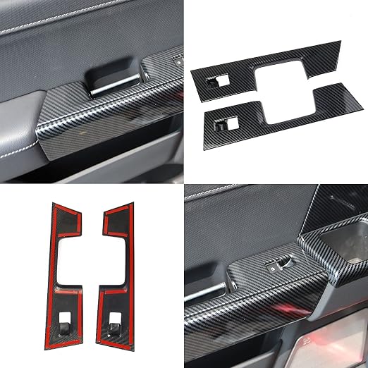 Carbon Fiber Interior Rear Door Window Switch Panel Cover Trim for Ford F150 2021+ Decoration Accessories