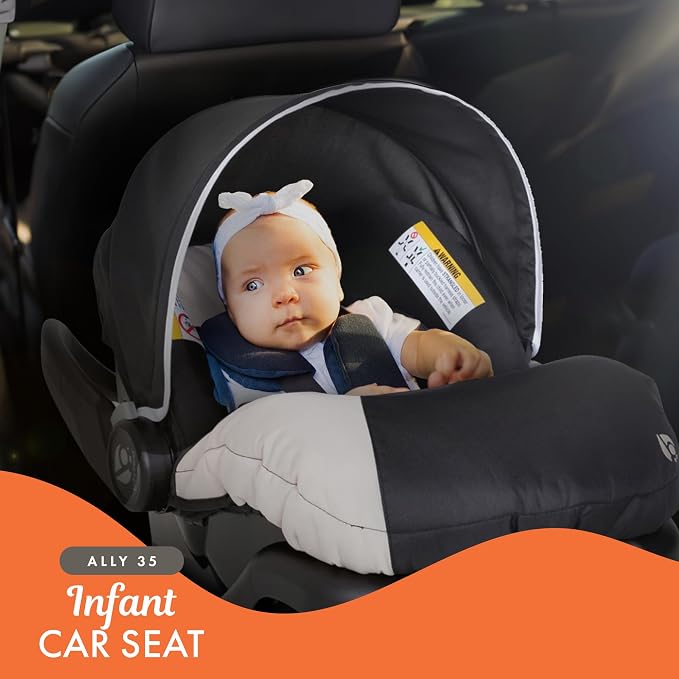 Baby Trend Ally Newborn Baby Infant Car Seat Carrier Travel System with Harness and Extra Cozy Cover for Babies up to 35 Pounds, 2 Pack, Khaki