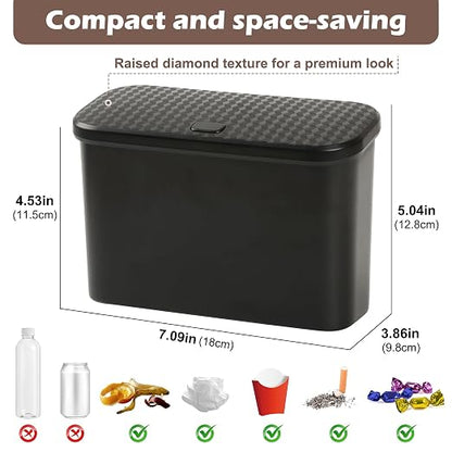 Car Trash Can, Waterproof Multi Functional Auto Trash Bin for Door/Console/Seat Back,Leak-Proof Trash Can for Car, Truck, SUV - Essential Car Accessories for Organization (black2)