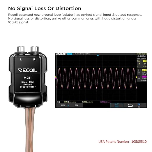 RECOIL MGLI 2-Channel RCA Stereo Ground Loop Noise Isolator Car Amplifier Filter Audio Signals Eliminate