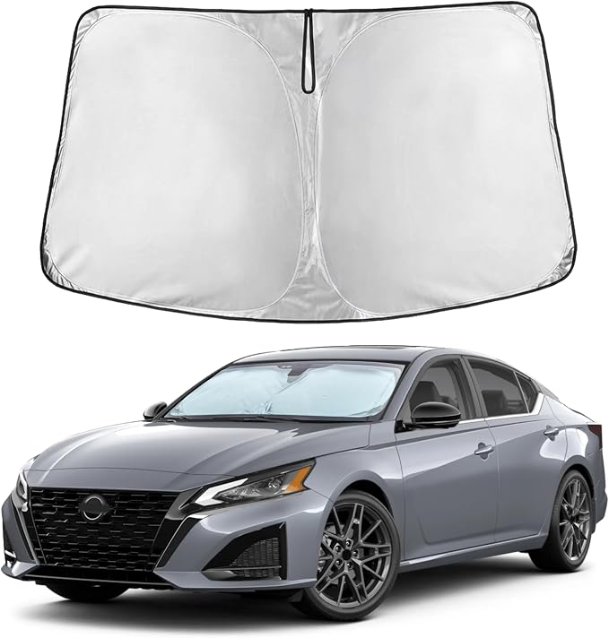 EcoNour Windshield Sunshade Compatible for Nissan Altima 2019-2024 2025 2026, Sun Visor for Front Windshield & Window Sun Shade Cover, UV Heat Blocker & Protector, Car Accessories