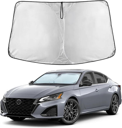EcoNour Windshield Sunshade Compatible for Nissan Altima 2019-2024 2025 2026, Sun Visor for Front Windshield & Window Sun Shade Cover, UV Heat Blocker & Protector, Car Accessories
