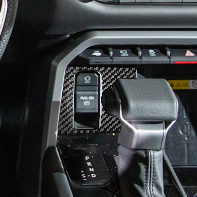 NVCNX Real Premium Carbon Fiber for Toyota Tundra 2022-2026 / Sequoia 2023-2026 2024 2025 Center Console Electronic Handbrake Button Panel Cover Interior Trim Accessories Overlay Sticker Decal 1PC