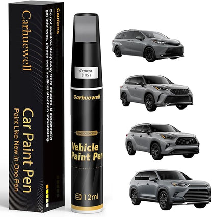 1H5 Cement Touch Up Paint Compatible with Toyota, Exact Match Car Paint Pen Automotive Scratch Repair Remover Kit Quick & Easy Solution for Vehile Chips and Nicks