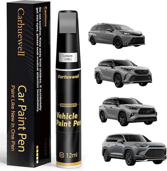 1H5 Cement Touch Up Paint Compatible with Toyota, Exact Match Car Paint Pen Automotive Scratch Repair Remover Kit Quick & Easy Solution for Vehile Chips and Nicks