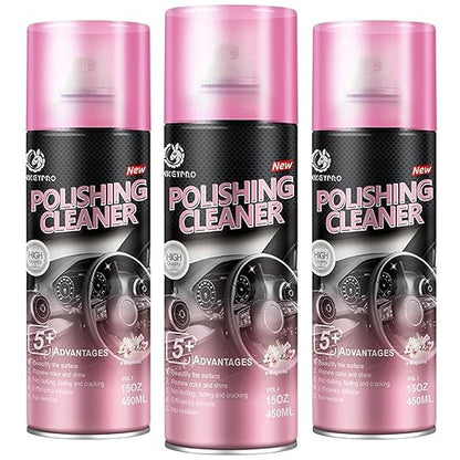 DONKEYPRO Interior Car Cleaner & Polishing - Repels Dust & Staining, Restores & Protects Plastic, Vinyl, Leather, Dashboard - UV Guard, Anti-Aging, Exterior & Interior Car Detailer Spray (3 x 15oz)