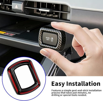 for Toyota RAV4 2026 Accessories Interior Center Console Air Conditioner Switch Button Cover Trim Central Central Air Conditioning Cover Decoration - Glossy Carbon Fiber