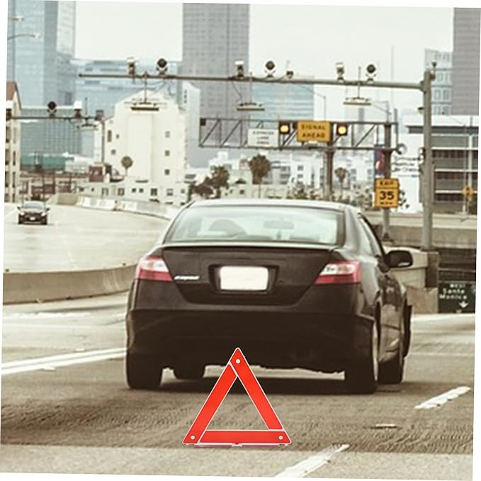 Warning Triangle Kit for Roadside Safety High Visibility Reflective Emergency Triangle Sign with Durable Base for Vehicles and Trucks Essential Traffic Safety Tool