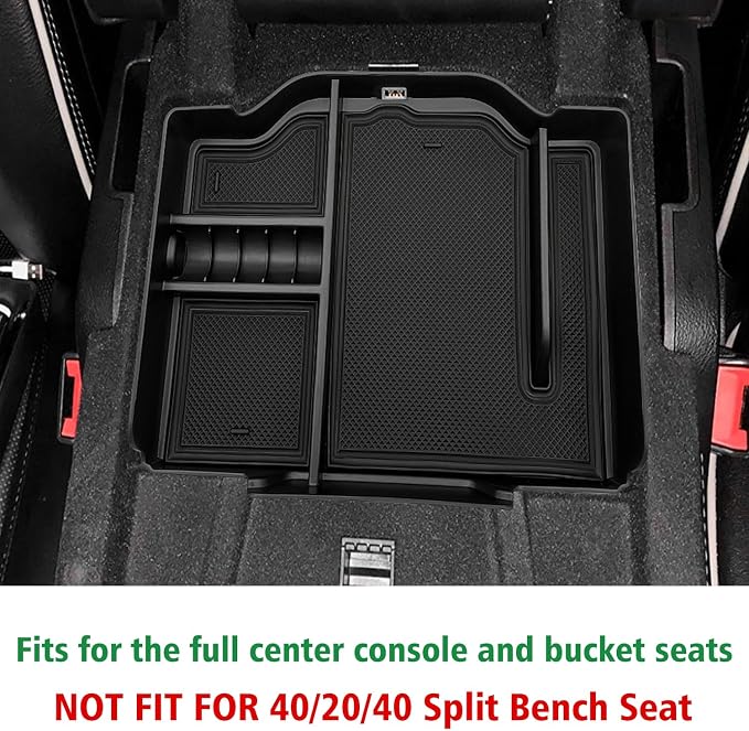 Center Console Organizer fits for Dodge RAM 2026 2025 2024 2023 2022 2021 2020 2019 1500 2500 3500 Accessories Interior Storage Box Armrest Storage Tray (Black)