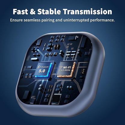 2026 Upgraded Wireless CarPlay Adapter for iPhone, Compact Mini Metal Shell Design Small Size, (New Update) Plug and Play, Fast and Stable Connection CarPlay Adapter for Apple iOS ＆Android (Navy Blue)