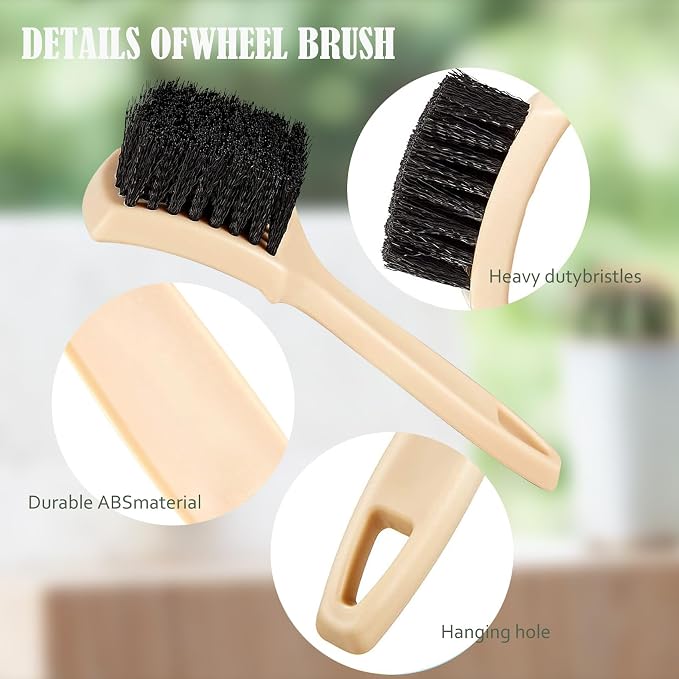 Carpet Brushes for Cleaning, Scrub Brush for Floor Mats, Cleaning Brush for Car Interior and Home, Simple and Practical (1, Beige/Black)
