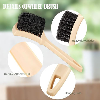 Carpet Brushes for Cleaning, Scrub Brush for Floor Mats, Cleaning Brush for Car Interior and Home, Simple and Practical (1, Beige/Black)