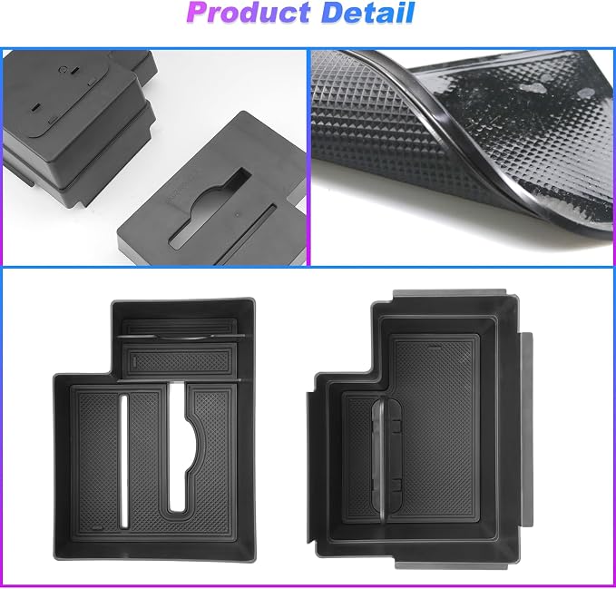SXCY 2PCS for 2025 2026 Ford Explorer Center Console Organizer 2020-2024 2025 2026 Explorer Accessories 2024 2025 2026 Explorer Armrest Console Tray(Updated Double Layers with Tissue Storage Funtion)