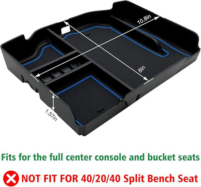 Center Console Organizer fit for Dodge RAM 1500 2500 3500 2026 2025 2024 2023 2022 2021-2019 Accessories Interior Storage Box Armrest Storage Tray (Blue) NOT FIT for 40/20/40 Split Bench Seat