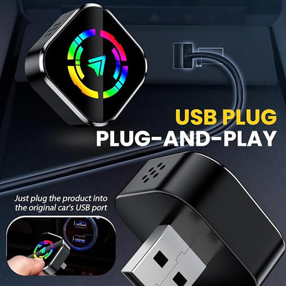 Wireless CarPlay Adapter 2025 Upgrade Wired CarPlay to Wireless, Mini USB Design for Cars with Built-in Wired Apple CarPlay Plug and Play Easy Use Fast Stable Connection Car Play for iPhone (A)